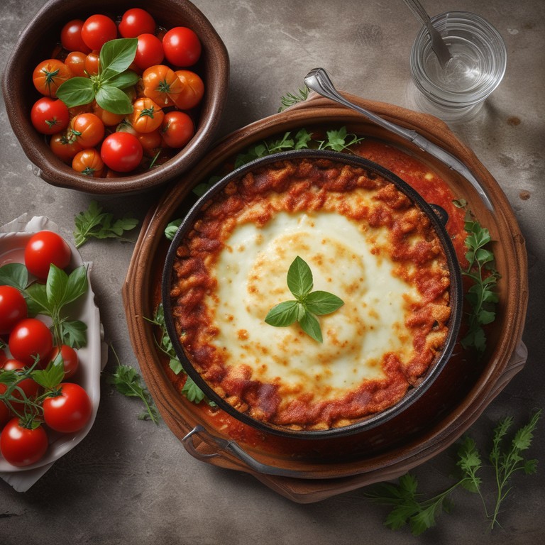 Gratinado de Abobrinha com Molho de Tomate e Queijo Mussarela