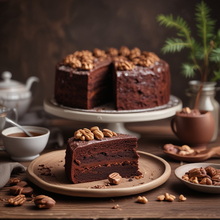 Decadent Chocolate Walnut Cake