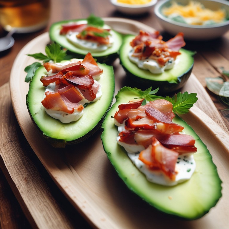 Concombres Farcis au Boursin, Épinards, Bacon et Jambon