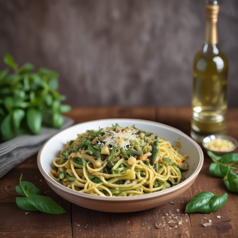 Pâtes aux Courgettes et Pesto Maison