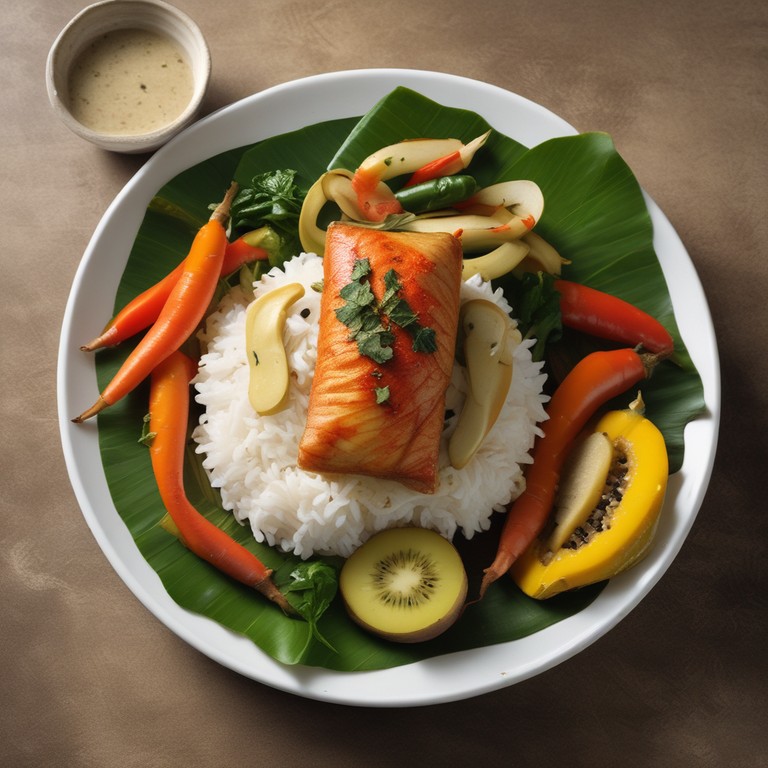 Jamaican Escovitch Fish Wrapped in Banana Leaf