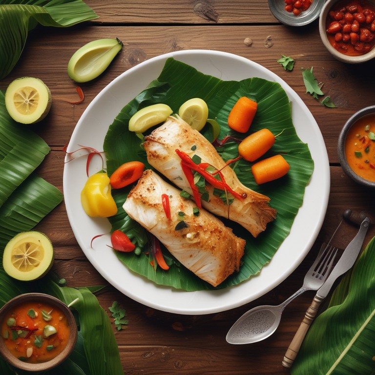 Jamaican Escovitch Fish Wrapped in Banana Leaf