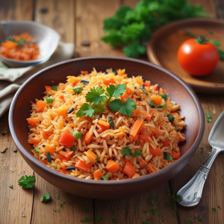 Arroz Colorido com Cenoura e Tomate