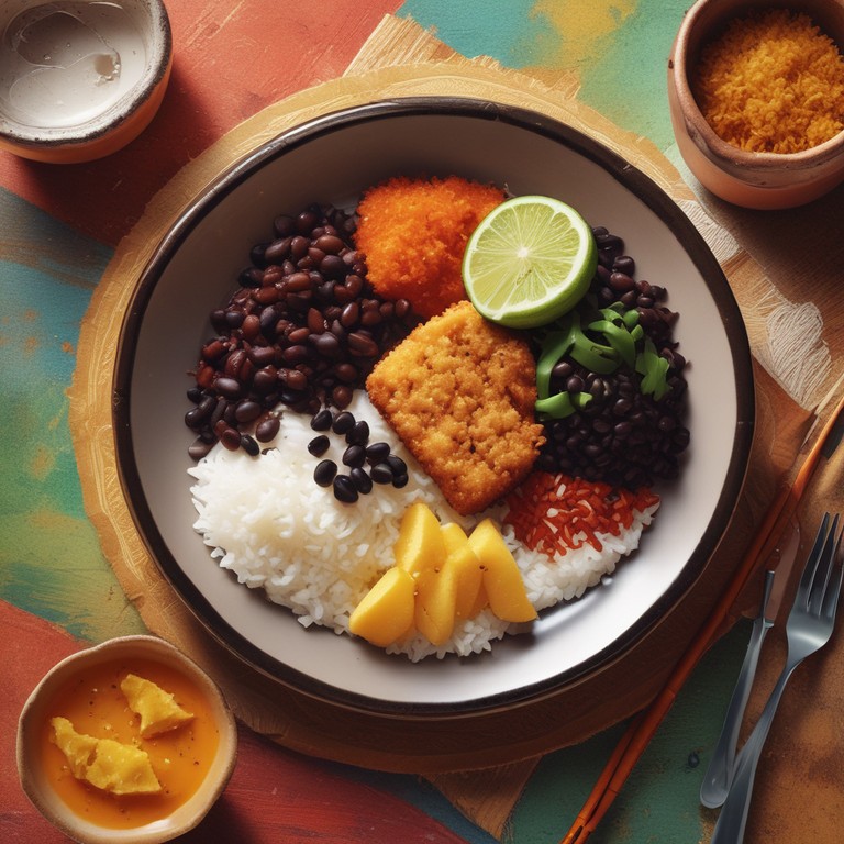 Arroz e Feijão com Cenoura e Pão Crocante