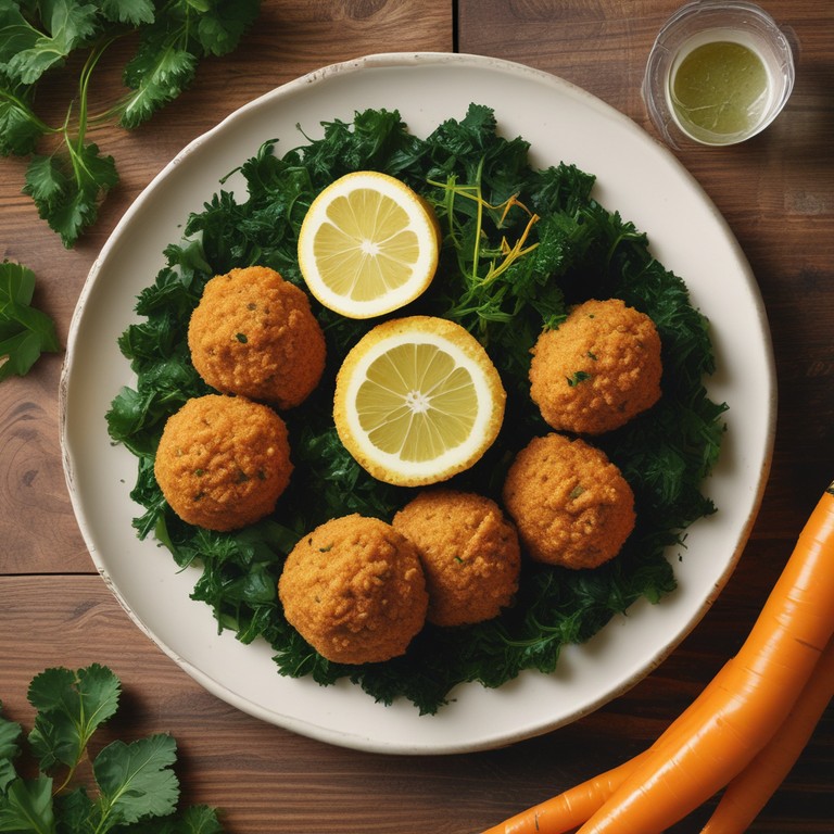 Falafels de Carotte et Panais avec Houmous, Boulgour et Épinards