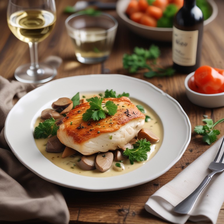 Filet de Poulet à la Crème et aux Champignons