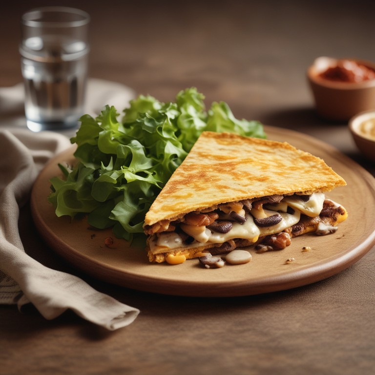 Tortilla Vegetariana de Champiñones y Queso