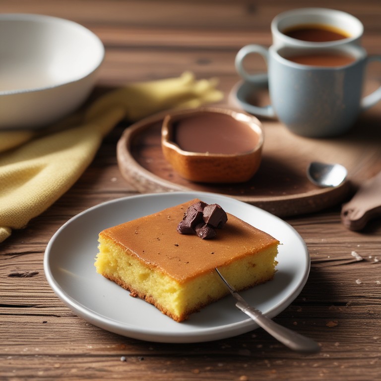 Bolo de Fubá com Creme de Leite e Nescau