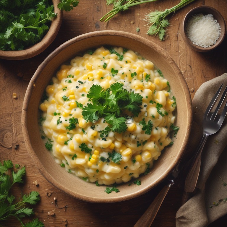 Risoto de Milho com Queijo Coalho e Ervas Frescas