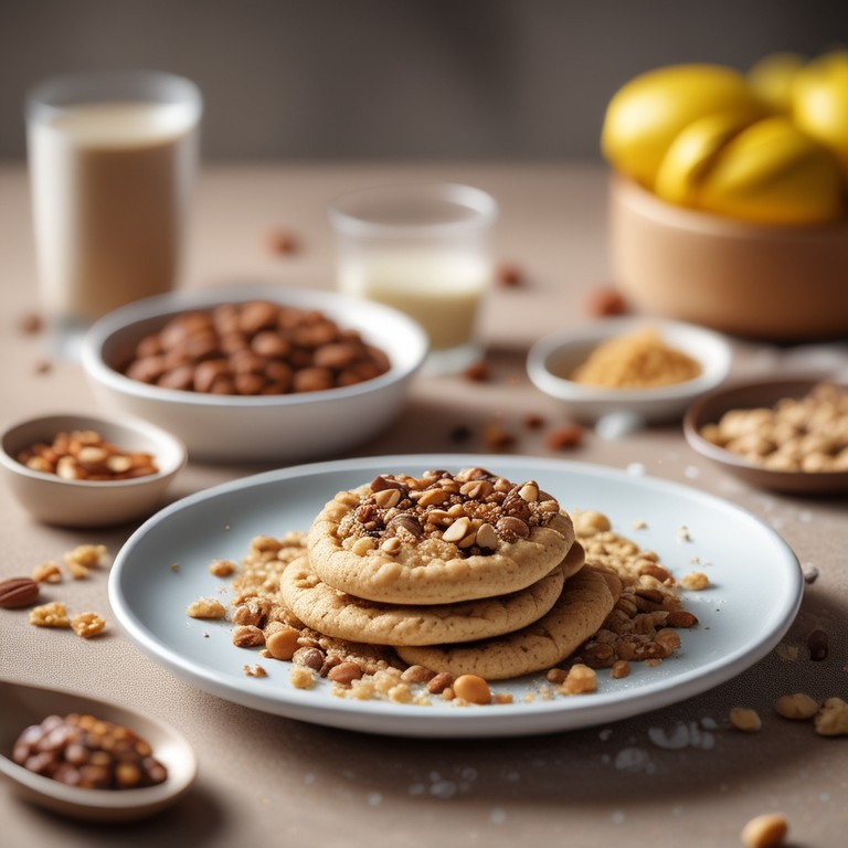 Легкий десерт с печеньем и орехами