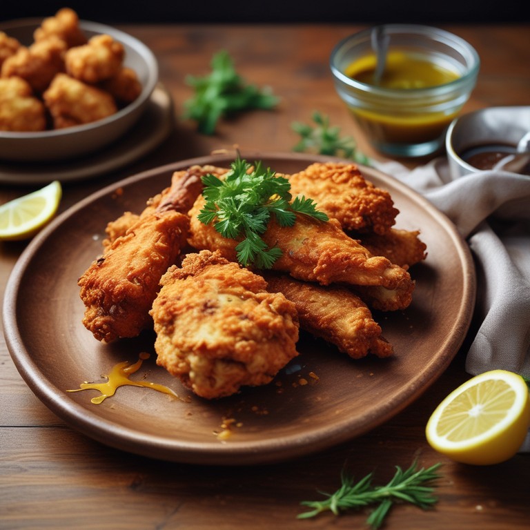 Crispy Fried Chicken with Fluffy Flour Coating