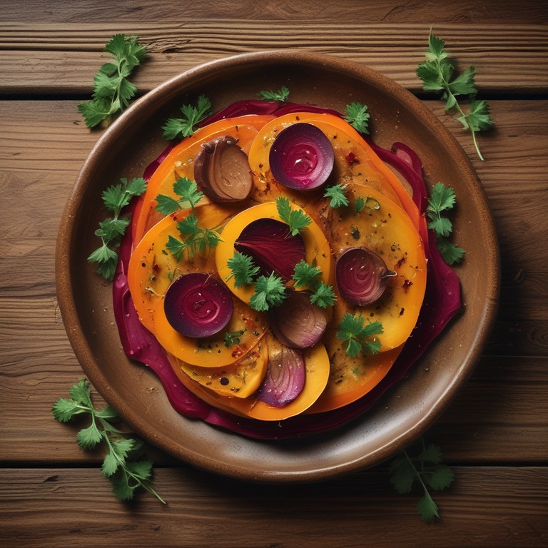 Berinjela Empanada com Crosta de Cenoura e Beterraba