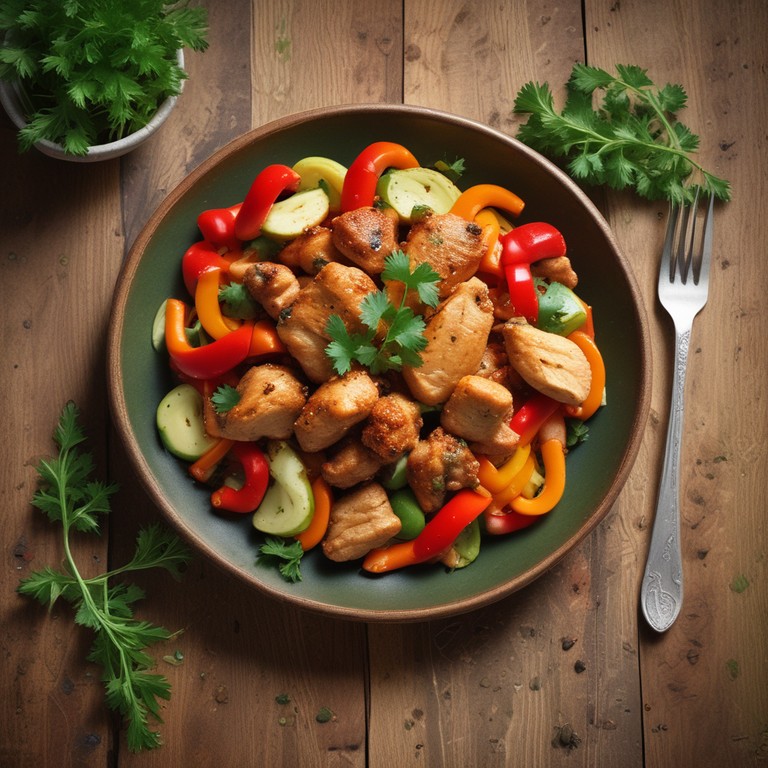 Almuerzo Rápido de Pollo y Verduras Salteadas