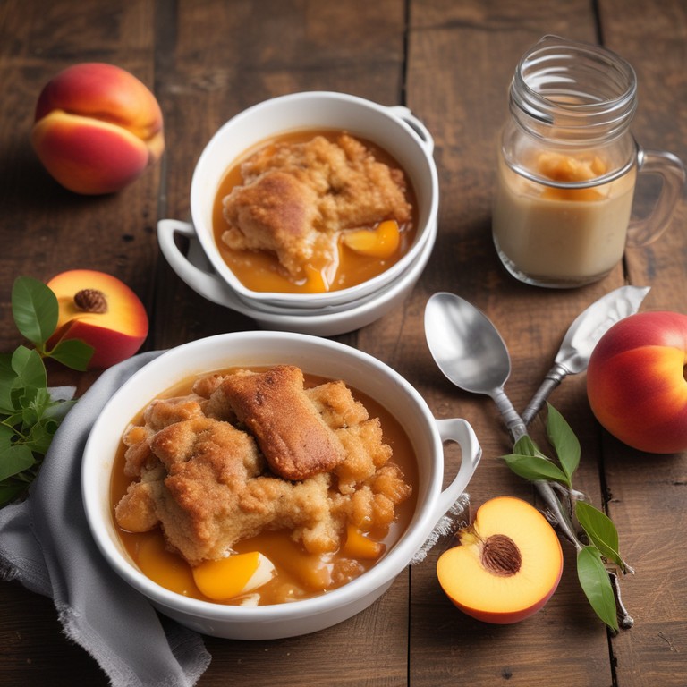 Air Fryer Peach Cobbler for One