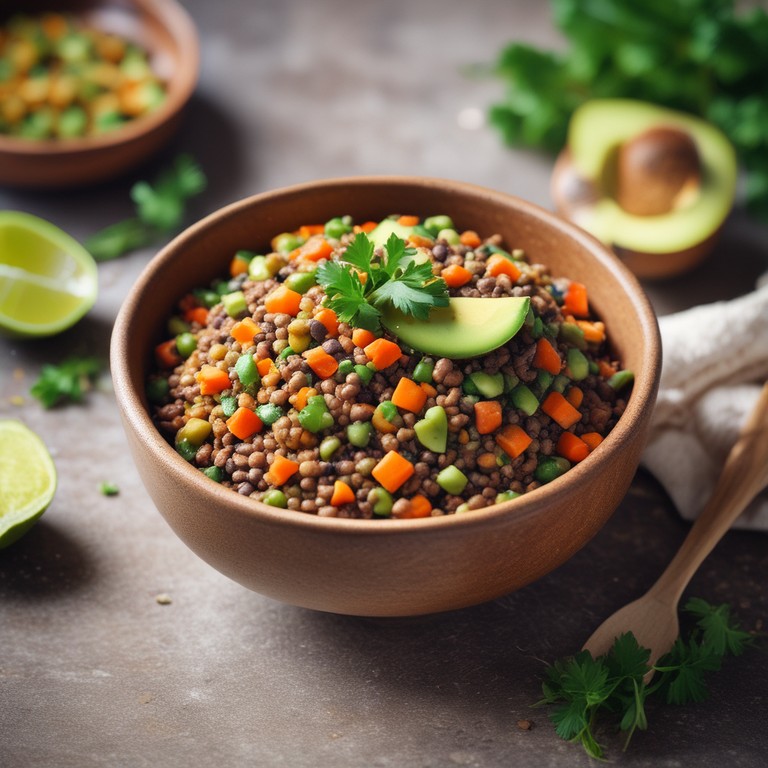 Linsen-Avocado-Salat mit Ingwer und Zimt