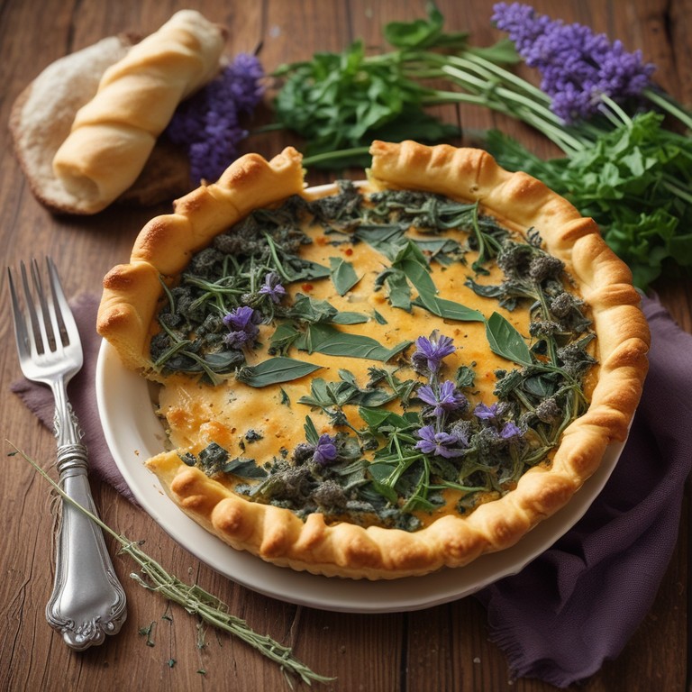 Torta Salgada de Lavanda com Queijo e Espinafre