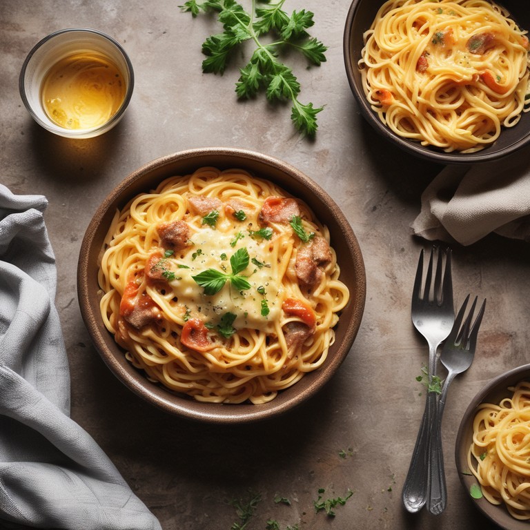 Espaguetis Cremosos al Horno en Airfryer