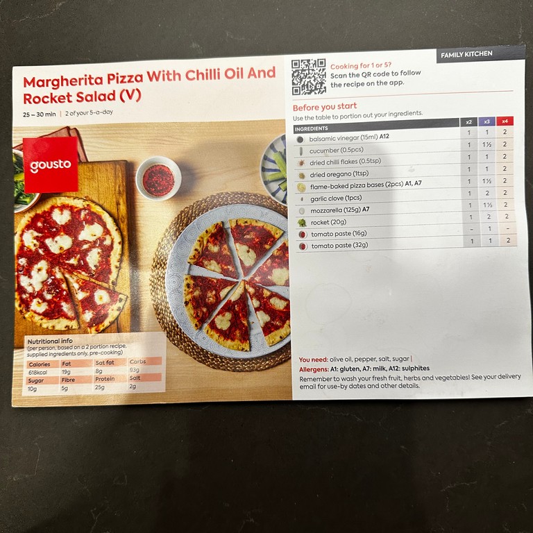 Margherita Pizza with Chilli Oil and Rocket Salad