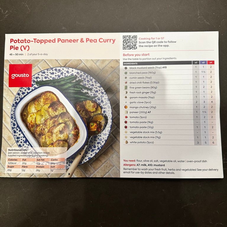 Potato-Topped Paneer & Pea Curry Pie