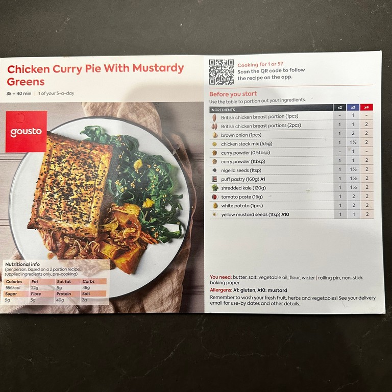 Chicken Curry Pie With Mustardy Greens