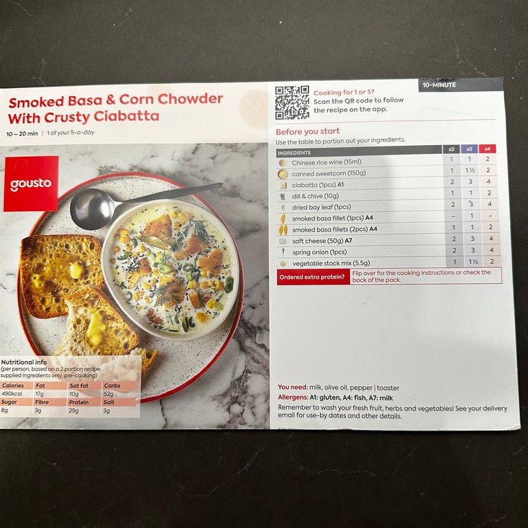 Smoked Basa & Corn Chowder With Crusty Ciabatta