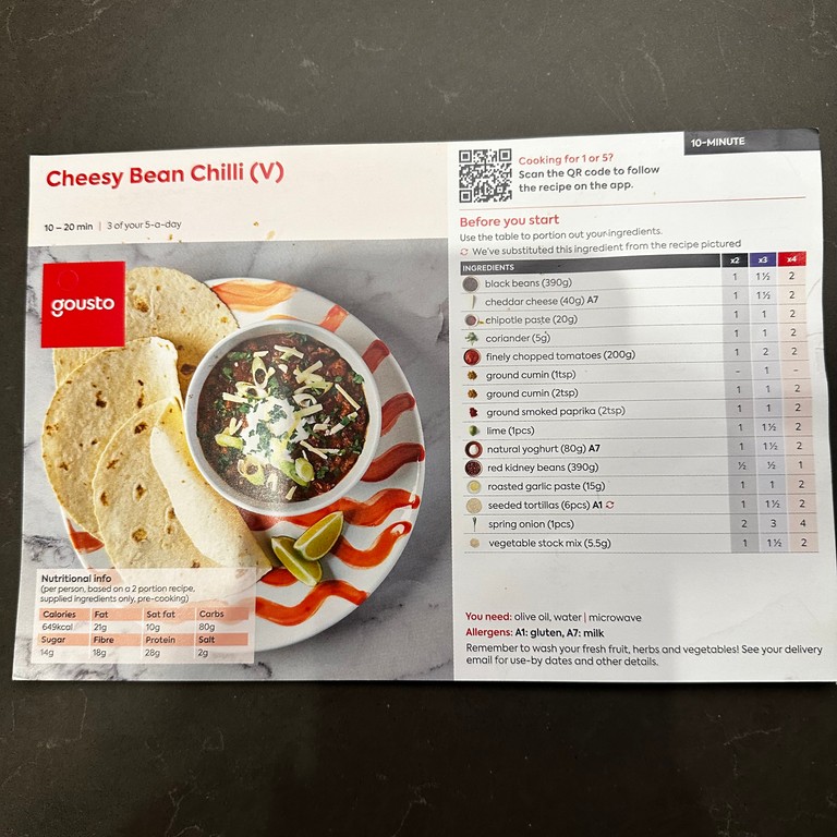 Cheesy Bean Chilli (V)