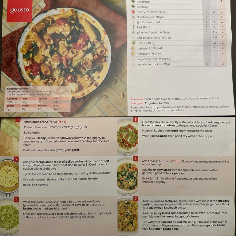 Goats' Cheese, Leek & Spinach Pasta Bake