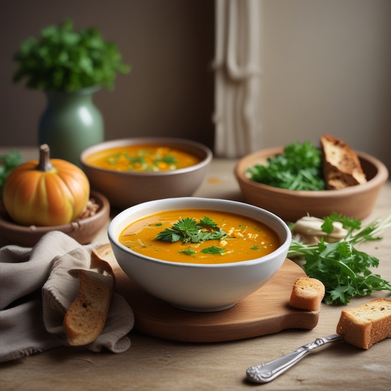 Soupe de Citrouille et Chou Vert au Persil