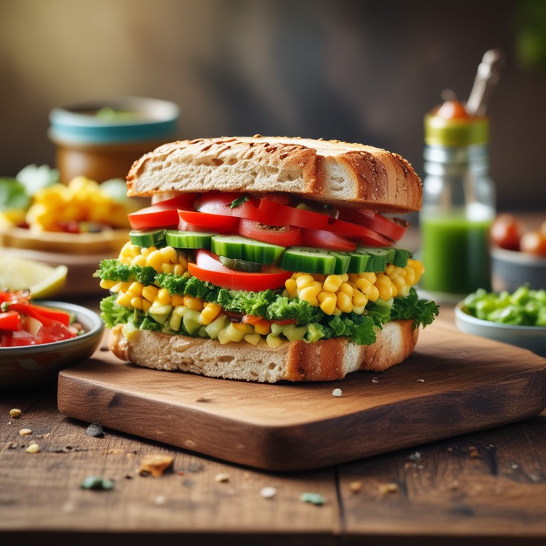 Refreshing Corn and Veggie Sandwich with Green Chutney Mr. Cook