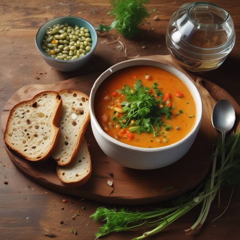Soupe de Lentilles Corail aux Poireaux et Poivrons