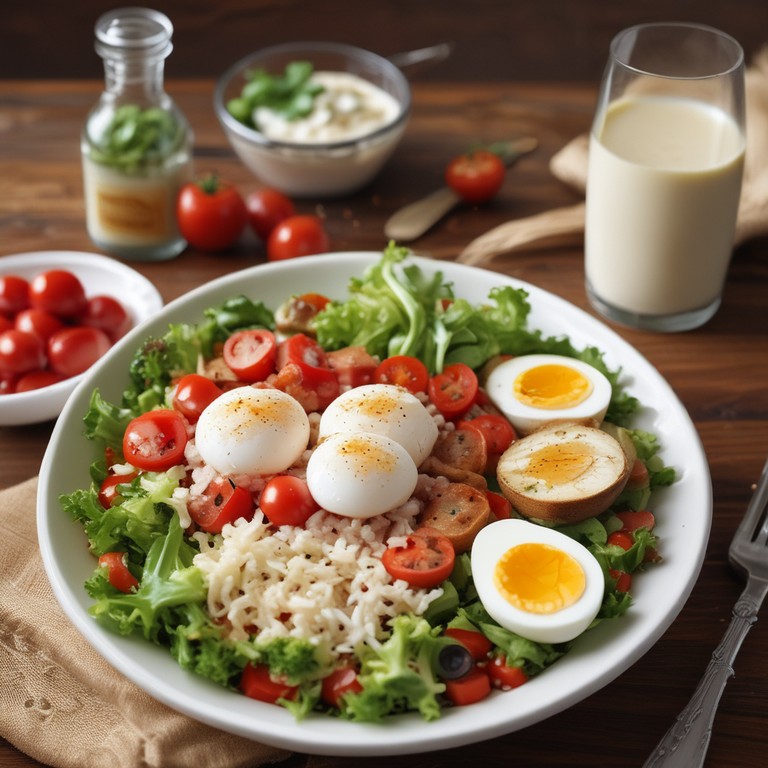 Salade de Riz aux Oeufs et Sauce Barbecue