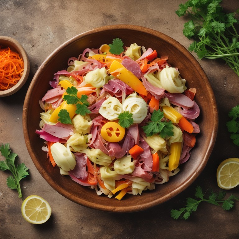 Macarrão Colorido com Carne e Legumes