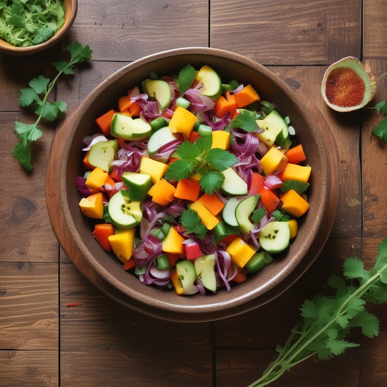 Salada Tropical de Manga com Pepino e Batata Doce