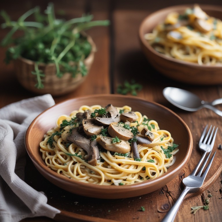 Pâtes à la Sauce Crémeuse aux Champignons