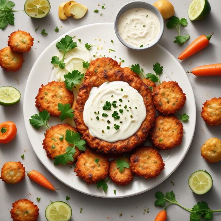  KI Vollwertige Vegane Gemüsepuffer mit Knoblauchdip