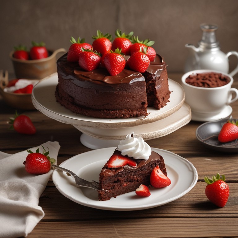 Bolo de Morango com Chocolate