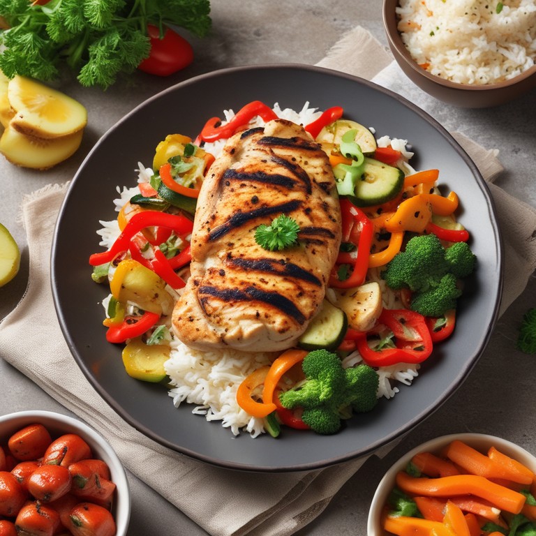 Bife de Frango com Mix de Legumes e Arroz Basmati