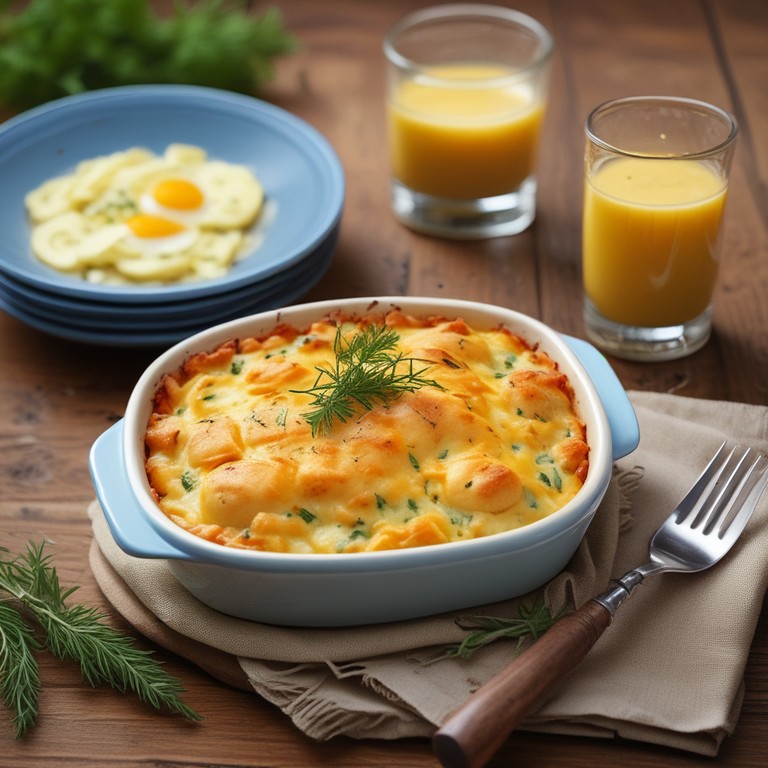 Zitronen-Dill Kartoffelauflauf mit Eierkruste