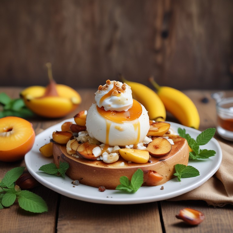 Grilled Ice Cream with Caramelized Fruit