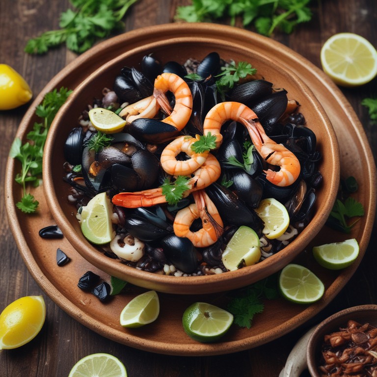 Arroz Negro com Frutos do Mar