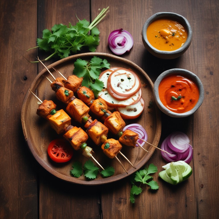 Paneer Tikka with Spicy Tomato Curd Dip