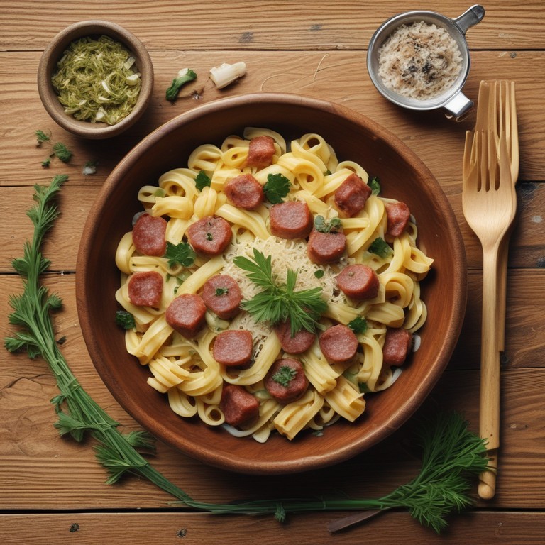 Pâtes aux Poireaux et Chair à Saucisse