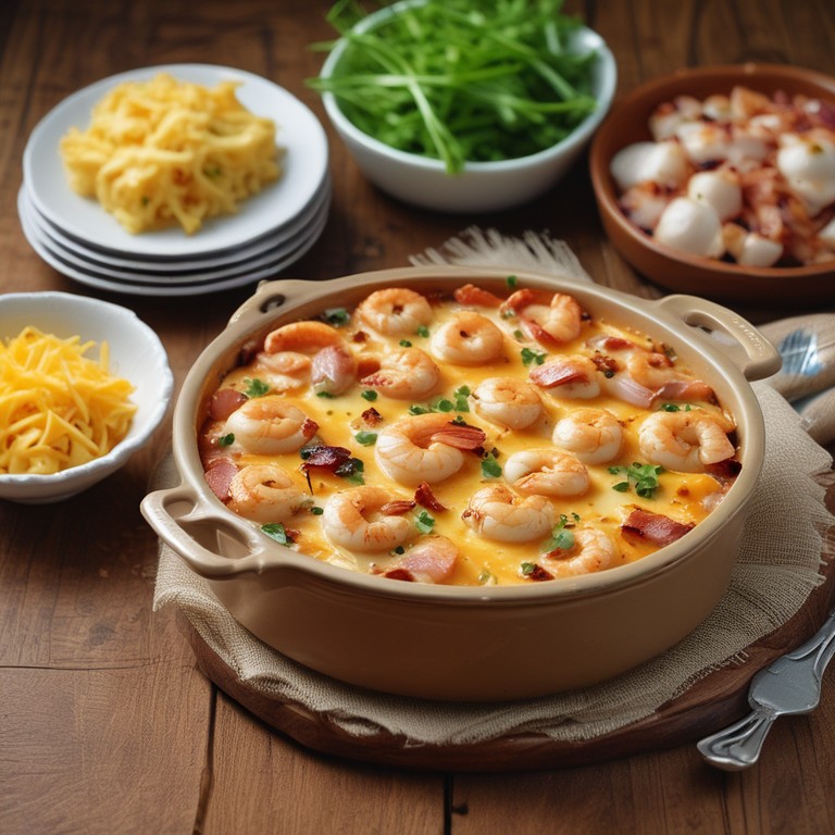 Creamy Shrimp and Bacon Potato Bake