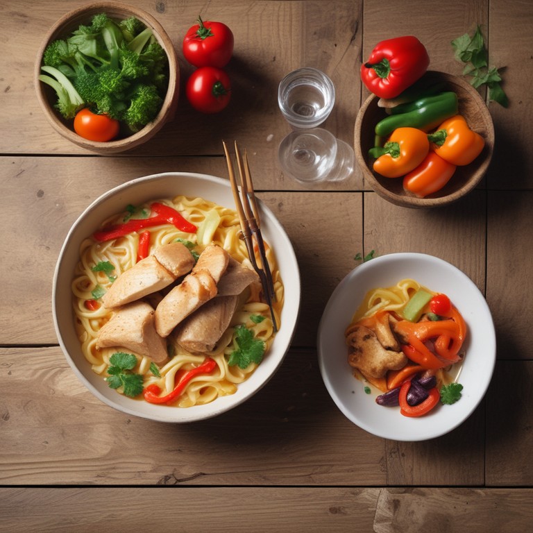 Fideos de Pollo con Salsa de Harina