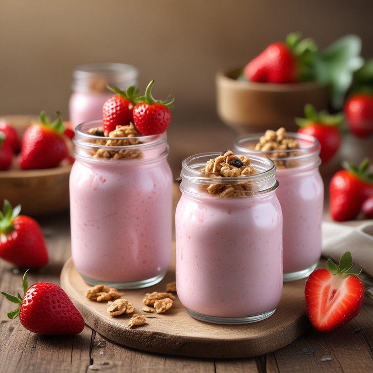 Iogurte de Morango Cremoso com Amido de Milho