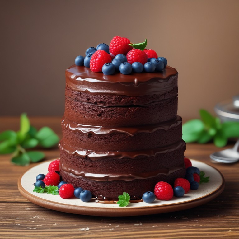 Decadent Chocolate Cake with a Fluffy Texture