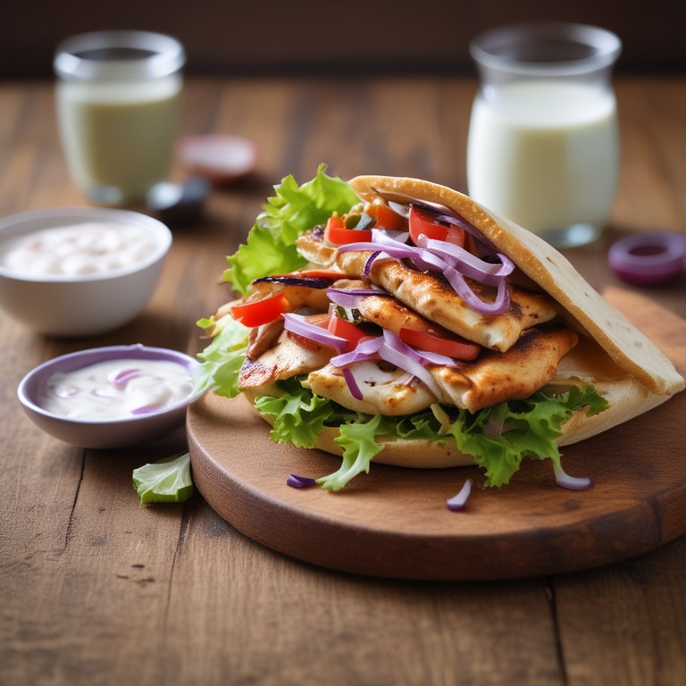 Pita de Pollo con Lechuga Fresca