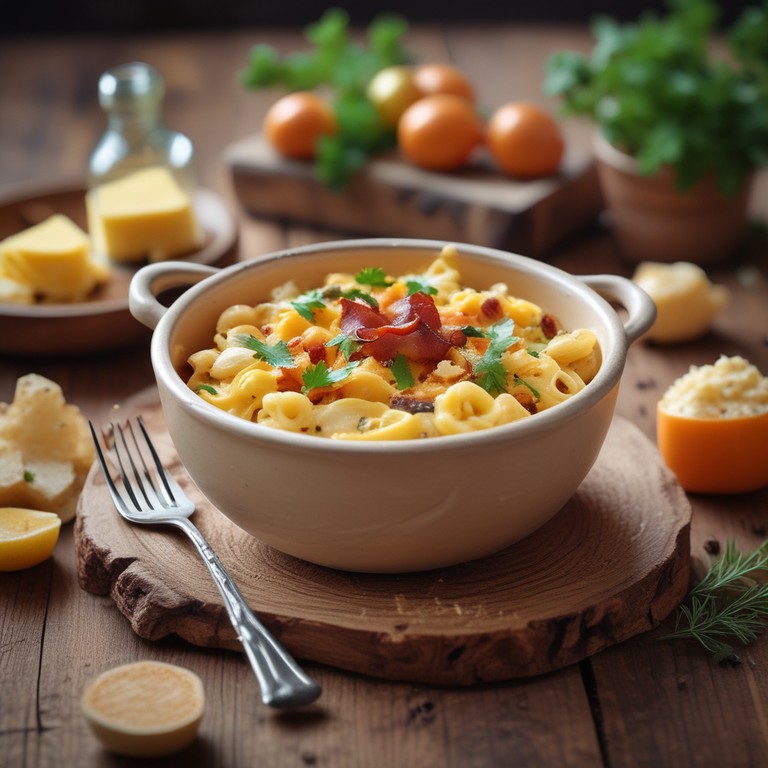 Macarrão Cremoso com Bacon e Ovo