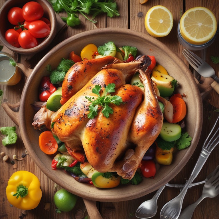 Poulet Savoureux aux Épices et Légumes Rôtis