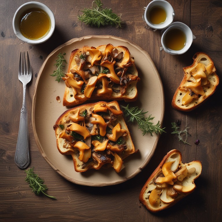 Chanterelle Mushroom Toasties with Sherry Vinegar and Roasted Shallot Butter